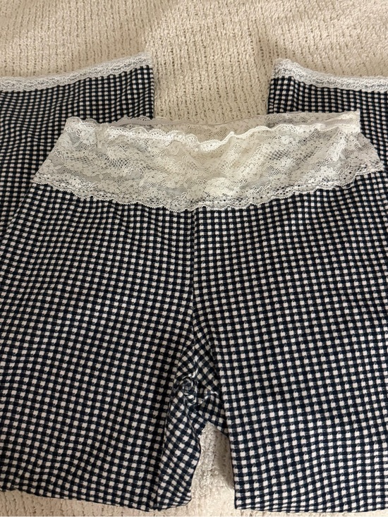 Frankie's Bikinis Pants - Frankie's Bikini Nikki Gingham Capri Pants - Midnight Wishes